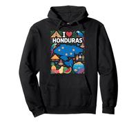 Mapa de la Bandera de I Love Honduras Sudadera con Capucha