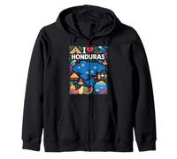 Mapa de la Bandera de I Love Honduras Sudadera con Capucha