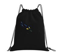 Mapa De La Bandera De Las Islas Salomón Unisex Bolsa De Deporte Impermeable Mochila Con Cordón Ligera Mochila De Cuerdas Para Senderismo Viaje Playa
