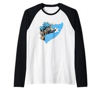 Mapa de la Bandera de Somalia diseño de Orgullo de Isla Camiseta Manga Raglan