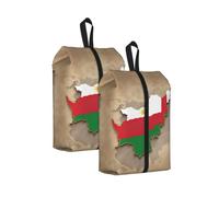 Mapa de la bandera de Tayikistán con estampado octogonal de estrellas de gran capacidad, bolsa de viaje para zapatos, bolsa de equipaje portátil impermeable para natación, 2 unidades., Talla única