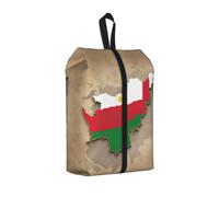 Mapa de la bandera de Tayikistán con estampado octogonal de estrellas de gran capacidad, bolsa de viaje para zapatos, bolsa de equipaje portátil impermeable para natación, 1 unidad, Talla única