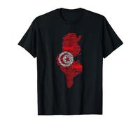 Mapa de la bandera de Túnez, Túnez en idiomas del mundo Camiseta