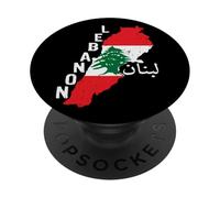 Mapa de la Bandera del Líbano, Beirut, Cedro, diseño de Patrimonio libanés PopSockets PopGrip Adhesivo