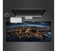 Mapa de la Ciudad Alfombrilla Ratón XXL 900x400x2mm Alfombrilla ratón Gaming,Goma Antideslizante,Mouse Pad Lavable para Jugadores de PC, Oficina