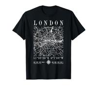 Mapa de la Ciudad de Londres Inglaterra Inglés Vintage Funny Car Camiseta