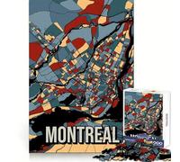 Mapa de la Ciudad de Montreal,Canadá,en Tonos Tierra Rompecabezas de 1000 Piezas para Adolescentes Ideal para ejercitar la Memoria,divertirse y Relajarse Cierre Seguro (50x75cm)