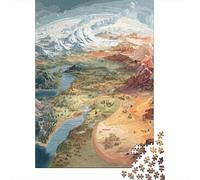 Mapa de la Montaña Puzzle para Adultos 1000 Piezas Cumpleaños para Decoración del Hogar Juego De Rompecabezas Juegos EduGatoivos Stress Relief 1000pcs (75x50cm)