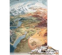Mapa de la Montaña Puzzles 500 Piezas Adultos Cumpleaños Juego De Rompecabezas EduGatoional Game para Decoración del Hogar Stress Relief 500pcs (52x38cm)