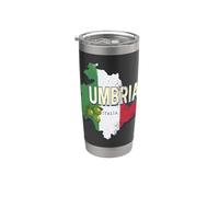 Mapa de la región retro de Umbría Italia Recuerdo vintage Vaso térmico de acero inoxidable de doble pared