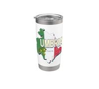 Mapa de la región retro de Umbría Italia Recuerdo vintage Vaso térmico de acero inoxidable de doble pared