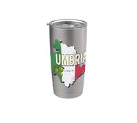 Mapa de la región retro de Umbría Italia Recuerdo vintage Vaso térmico de acero inoxidable de doble pared