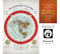 Mapa de la Tierra Flat - 1894 Mapa Gleason New Standard Map of the World - 24 """" x 36 """" Mapa mundial Poster Flat - incluye eBook - Astronoma Ze