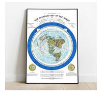 Mapa de la Tierra plana de 1892 - Nuevo mapa est ndar del mundo de Alexander Gleason, p ster de arte mural grande de 24 x 36 - Mapa de Gleason -