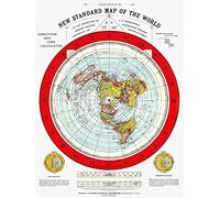 Mapa de la Tierra Plana - El nuevo mapa estándar del mundo de Gleason's - Póster mediano de 45,7 x 60,9 cm incluye libro electrónico y adhesivo para parachoques plano