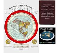 Mapa de la Tierra Plana - Nuevo Mapa Estándar del Mundo de Gleason - Grande 24" x 36" 1892 Incluye eBook GRATUITO - Zetetic Earth Not A Globe por Samuel Rowbotham (1)