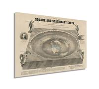 Mapa de la Tierra plana vintage de HISTORIX de 1893: p ster de 24 x 36 pulgadas con un mapa de la Tierra cuadrada y estacionaria - Historia de lo