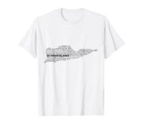 Mapa de las Islas Vírgenes, Islas Vírgenes de los Estados Unidos Camiseta