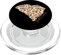 Mapa de leopardo de Carolina del Sur Leo State Of South PopSockets PopGrip para MagSafe