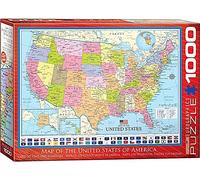 EuroGraphics 6000-0788 Mapa de los Estados Unidos Puzzle, Various, 48 x 68 cm