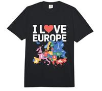 Mapa de Lugares de interés de I Love Europe Comfort Colors Adult Heavyweight T-Shirt