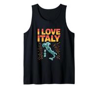 Mapa de Lugares de interés de Italia I Love Italy Camiseta sin Mangas