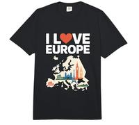 Mapa de Monumentos Iconic I Love Europe Comfort Colors Adult Heavyweight T-Shirt