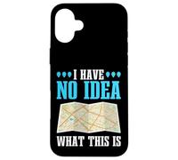 Mapa de Papel Retro con Texto en inglés I Have No Idea What This Is Funny Saying Carcasa para iPhone 16 Plus