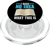 Mapa de Papel Retro con Texto en inglés I Have No Idea What This Is Funny Saying PopSockets PopGrip para MagSafe