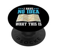 Mapa de Papel Retro con Texto en inglés I Have No Idea What This Is Funny Saying PopSockets PopGrip Adhesivo