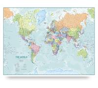 Mapa de pared grande del mundo para niños - Laminado, 122 x 91,4 cm