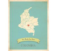 Mapa de pared para niños con diseño de inspiración en las raíces, mapa de pared personalizado de Colombia para niños, arte mural con mapa de Colombia para niños, decoración de guardería, decoración de pared