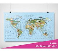 Mapa de pared World Surfing - Póster dibujado a mano de sitios de surf de todo el mundo