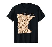 Mapa de patrón de leopardo de Minnesota Leo Estado de Minnesota Camiseta