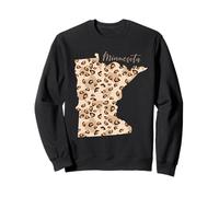 Mapa de patrón de Leopardo de Minnesota Leo Estado de Minnesota Sudadera