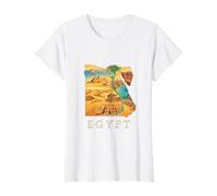 Mapa de raíces egipcias - Pirámides de El Cairo Giza Egipto Souvenir Camiseta gráfica económica, Mujer, Blanco, L