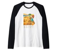 Mapa de raíces egipcias - Pirámides de El Cairo Giza Egipto Souvenir Camiseta Manga Raglan