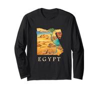 Mapa de raíces egipcias - Pirámides de El Cairo Giza Egipto Souvenir Manga Larga