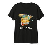 Mapa de raíces españolas - Barcelona Madrid Sevilla España Souvenir Camiseta Premium