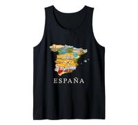 Mapa de raíces españolas - Barcelona Madrid Sevilla España Souvenir Camiseta sin Mangas