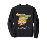 Mapa de raíces españolas - Barcelona Madrid Sevilla España Souvenir Sudadera