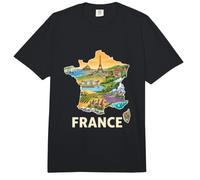 Mapa de raíces francesas - Regiones de Francia Monumentos Souvenir Comfort Colors Adult Heavyweight T-Shirt