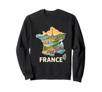 Mapa de raíces francesas - Regiones de Francia Monumentos Souvenir Sudadera