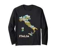 Mapa de raíces Italianas - Roma Venecia Milán Toscana Italia Souvenir Manga Larga