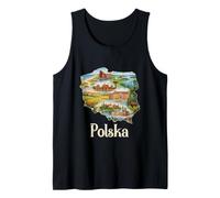 Mapa de raíces polacas - Recuerdo de Varsovia Cracovia Gdansk Polonia Camiseta sin Mangas