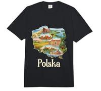Mapa de raíces polacas - Recuerdo de Varsovia Cracovia Gdansk Polonia Comfort Colors Adult Heavyweight T-Shirt