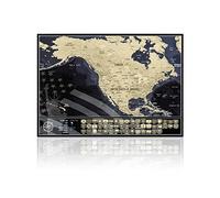 Mapa de raspar de EE UU con banderas - Tarjeta para rascar para viajar - Fabricado en Europa - 42 cm x 29,7 cm