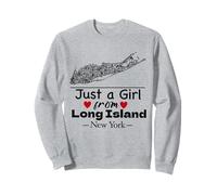Mapa de Recuerdos de Mujer de Long Island Nueva York Solo una Chica de LI Sudadera