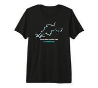 Mapa de Ruta de South West Coast Path Trail en Inglaterra Camiseta Premium
