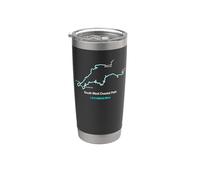 Mapa de ruta de South West Coast Path Trail en Inglaterra Vaso térmico de acero inoxidable de doble pared